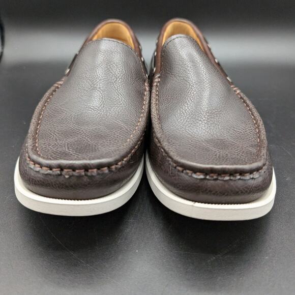 Bruno Marc Loafers Mens 8.5 Slip on Shoes Brown Latex Comfort Preppy Office Work - Picture 2 of 9